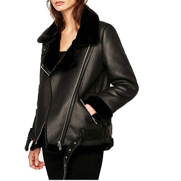 BRAND NEW (without tags) Faux Shearing Moto Jacket - Picture 2 of 7